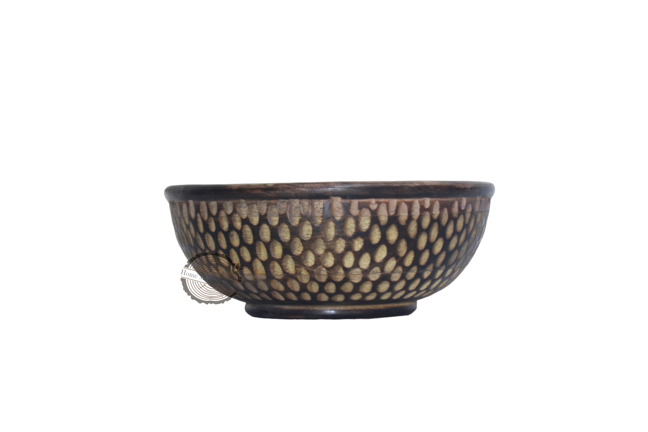 Mango Wood Decorative Wooden Bowl Hand Carved Home Decor for Dining Table Center, Living Room, Kitchen Décor (12