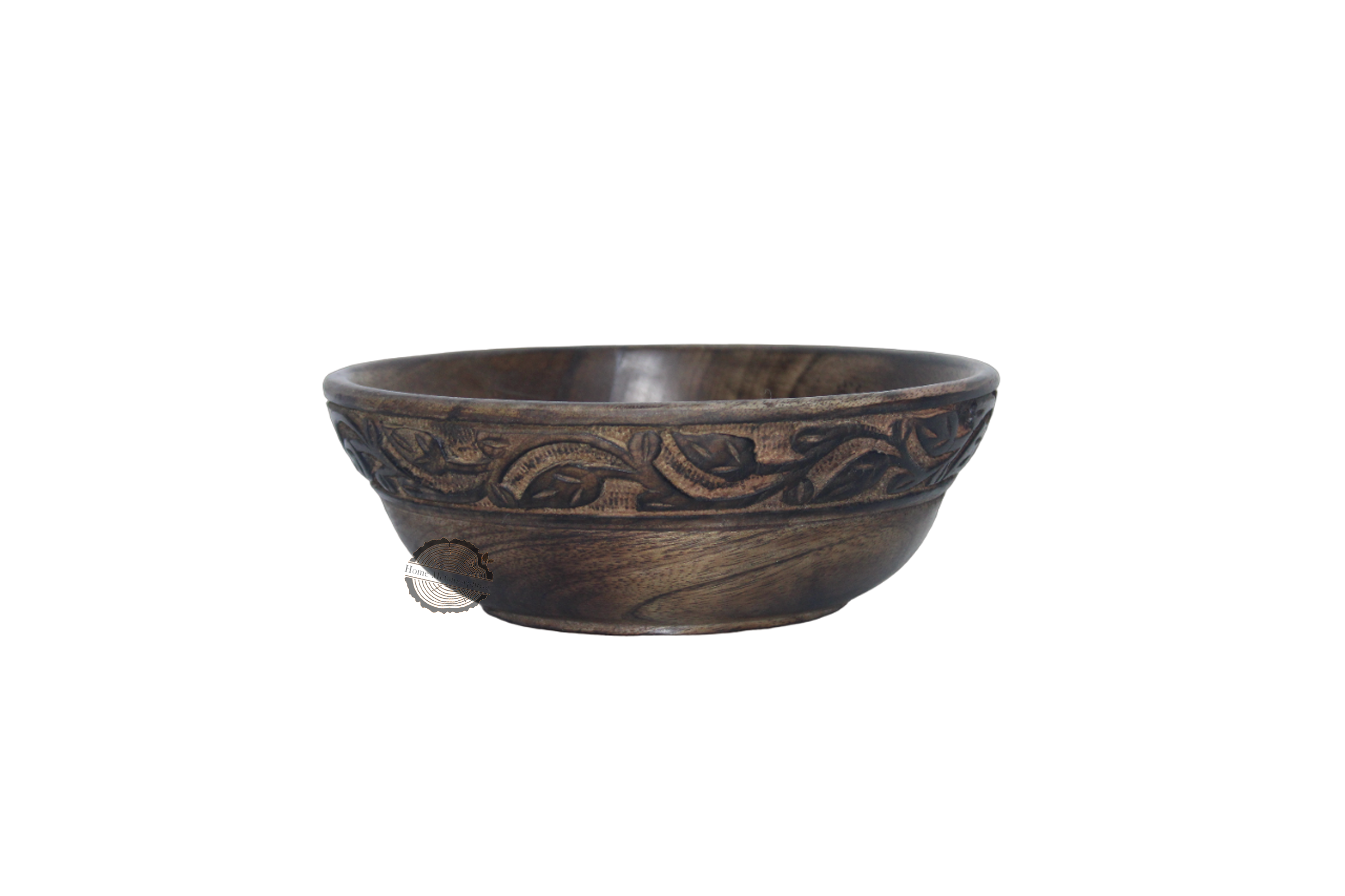 Jasmine Small Wood Bowls (Whitewash, 6.1 x 3 x 5.3) – Mango Wood Decorative Bowl for Veggies, Fruits, & More – Handmade Wooden Serving Bowl Felt Pads - Modern Rustic Home Decorations