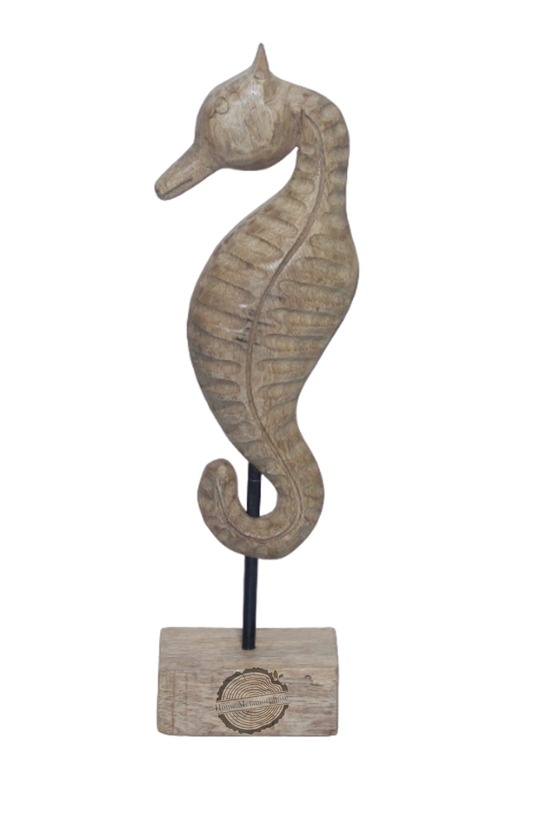 Wooden Seahorse, Wood Handmade Beach Nautical Style Figurines, Seahorse Statue Home Decor,