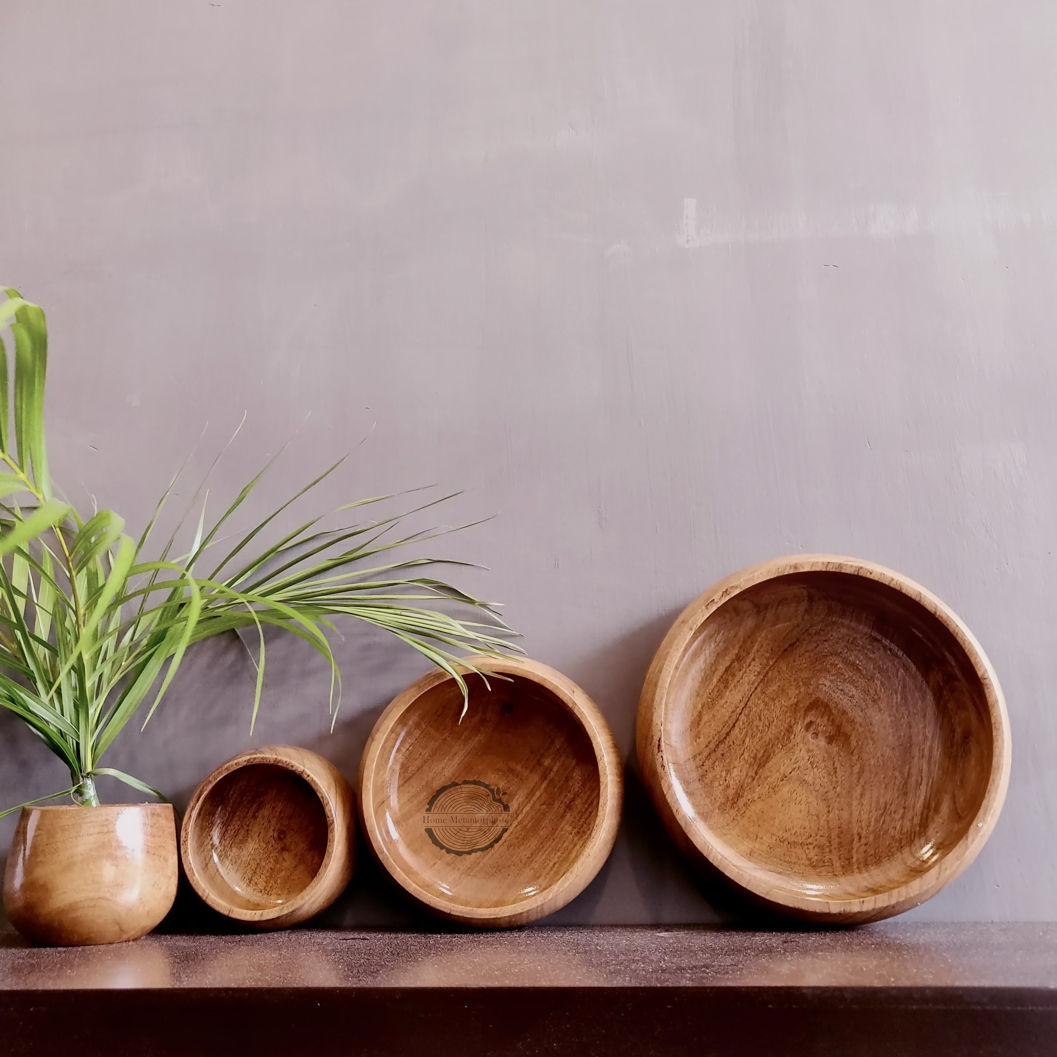 Wooden round bowl set of 3,Decorative wooden bowl rustic farmhouse décor